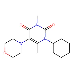 Uracil, 1-cyclohexyl-3,6-dimethyl-5-morpholino- structure