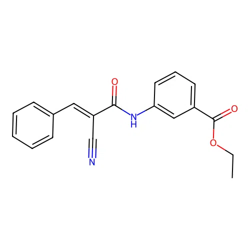 Ethyl 3-[(2Z)-2-cyano-3-phenylprop-2-enamido]benzoate structure