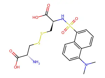 N-((5-(Dimethylamino)-1-naphthyl)sulphonyl)-L-cystine structure