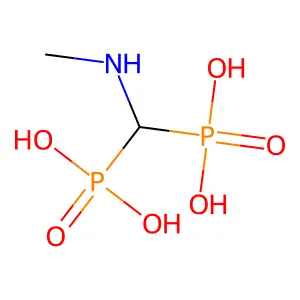 [(Methylamino)methylene]bisphosphonic acid structure