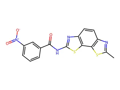 N-(7-methyl-[1,3]thiazolo[4,5-g][1,3]benzothiazol-2-yl)-3-nitrobenzamide structure