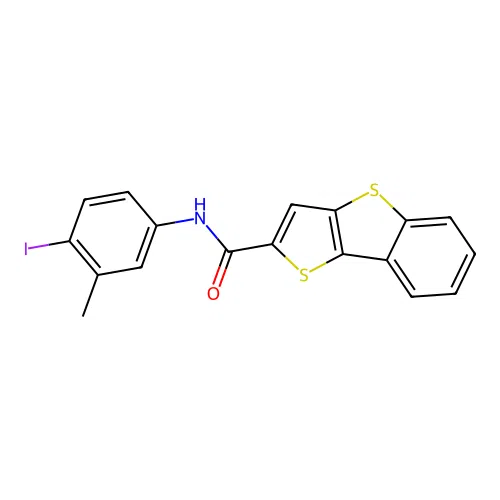 N-(4-iodo-3-methylphenyl)benzo[b]thieno[2,3-d]thiophene-2-carboxamide structure