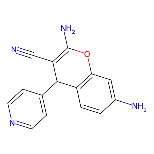 2,7-diamino-4-(pyridin-4-yl)-4H-chromene-3-carbonitrile structure