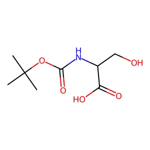 N-[tert-butoxycarbonyl]-L-serine structure
