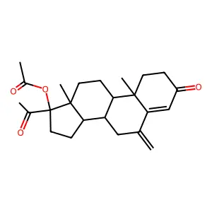 17-(Acetyloxy)-6-methylenepregn-4-ene-3,20-dione structure
