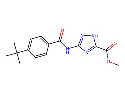 methyl 5-[(4-tert-butylbenzoyl)amino]-2H-1,2,4-triazole-3-carboxylate structure