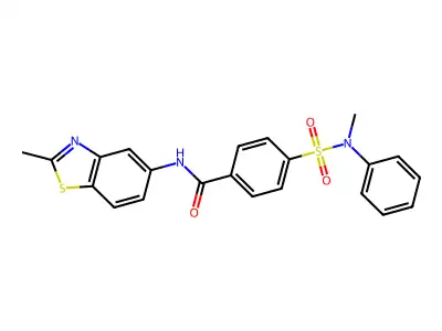 4-(N-methyl-N-phenylsulfamoyl)-N-(2-methylbenzo[d]thiazol-5-yl)benzamide structure