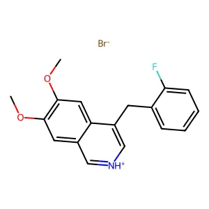 Isoquinoline, 6,7-dimethoxy-4-(o-fluorobenzyl)-, hydrobromide structure