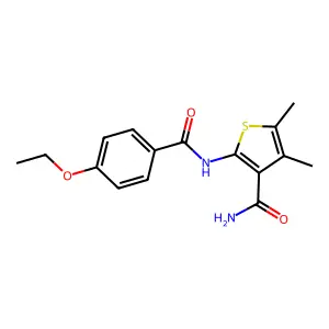 2-[(4-Ethoxybenzoyl)amino]-4,5-dimethylthiophene-3-carboxamide structure