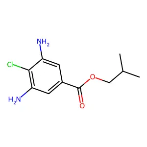 Benzoic acid, 3,5-diamino-4-chloro-, 2-methylpropyl ester structure