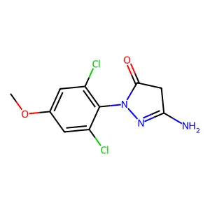 5-amino-2-(2,6-dichloro-4-methoxyphenyl)-2,4-dihydro-3H-pyrazol-3-one structure