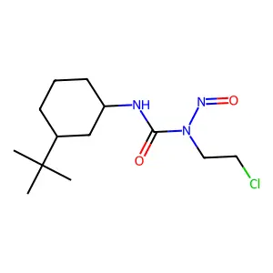 N'-(3-tert-Butylcyclohexyl)-N-(2-chloroethyl)-N-nitrosocarbamimidic acid structure