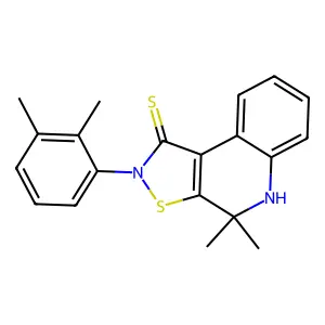 2-(2,3-dimethylphenyl)-4,4-dimethyl-5H-[1,2]thiazolo[5,4-c]quinoline-1-thione structure