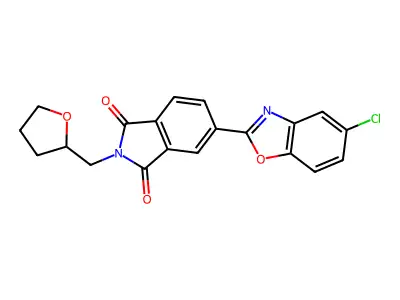 5-(5-Chloro-1,3-benzoxazol-2-yl)-2-(oxolan-2-ylmethyl)isoindole-1,3-dione structure