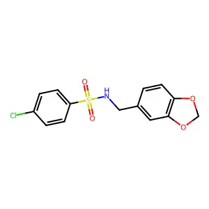 N-(1,3-benzodioxol-5-ylmethyl)-4-chlorobenzenesulfonamide structure