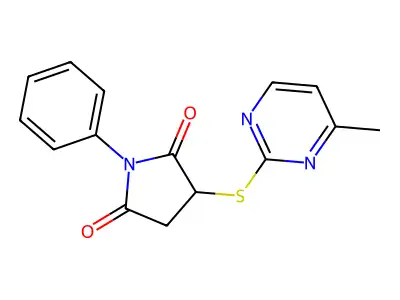 3-[(4-Methyl-2-pyrimidinyl)sulfanyl]-1-phenyl-2,5-pyrrolidinedione structure