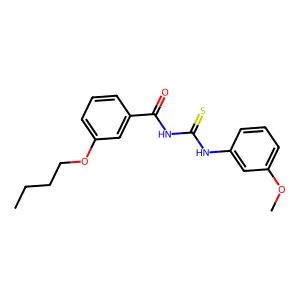 3-butoxy-N-[(3-methoxyphenyl)carbamothioyl]benzamide structure