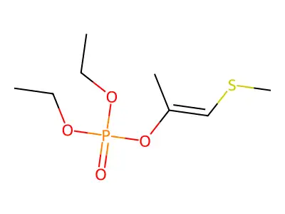 Diethyl 1-methylsulfanylprop-1-en-2-yl phosphate structure