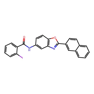 2-iodo-N-(2-naphthalen-2-yl-1,3-benzoxazol-5-yl)benzamide structure