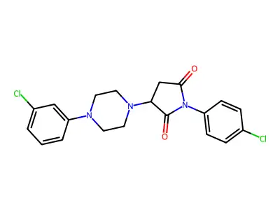 1-(4-Chlorophenyl)-3-[4-(3-chlorophenyl)piperazin-1-yl]pyrrolidine-2,5-dione structure