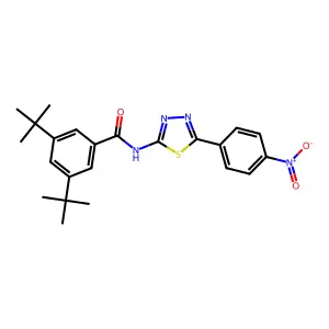 3,5-ditert-butyl-N-[5-(4-nitrophenyl)-1,3,4-thiadiazol-2-yl]benzamide structure