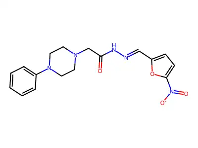 N-[(5-nitrofuran-2-yl)methylideneamino]-2-(4-phenylpiperazin-1-yl)acetamide structure