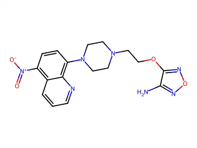 4-[2-[4-(5-Nitroquinolin-8-yl)piperazin-1-yl]ethoxy]-1,2,5-oxadiazol-3-amine structure