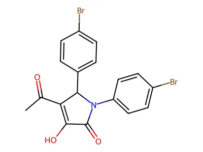 3-acetyl-1,2-bis(4-bromophenyl)-4-hydroxy-2H-pyrrol-5-one structure