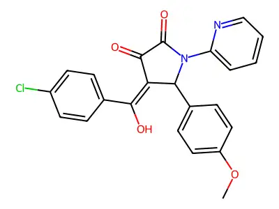 4-(4-chlorobenzoyl)-3-hydroxy-5-(4-methoxyphenyl)-1-(pyridin-2-yl)-2,5-dihydro-1H-pyrrol-2-one structure