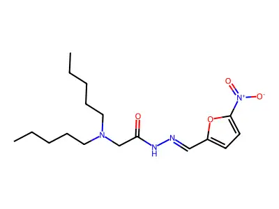 2-(dipentylamino)-N-[(5-nitrofuran-2-yl)methylideneamino]acetamide structure