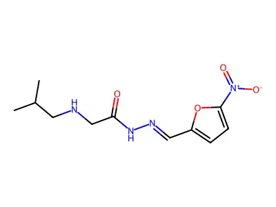 Glycine, N-(2-methylpropyl)-, [(5-nitro-2-furanyl)methylene]hydrazide structure