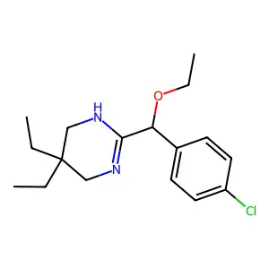 3,4,5,6-Tetrahydro-2-(4-chloro-alpha-ethoxybenzyl)-5,5-diethylpyrimidine structure