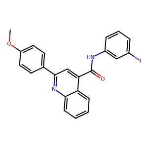 N-(3-iodophenyl)-2-(4-methoxyphenyl)quinoline-4-carboxamide structure