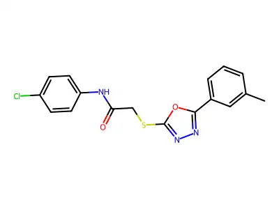 N-(4-chlorophenyl)-2-((5-(m-tolyl)-1,3,4-oxadiazol-2-yl)thio)acetamide structure
