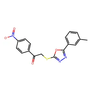 1-(4-Nitrophenyl)-2-((5-(m-tolyl)-1,3,4-oxadiazol-2-yl)thio)ethanone structure