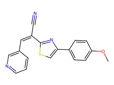 (Z)-2-[4-(4-methoxyphenyl)-1,3-thiazol-2-yl]-3-pyridin-3-ylprop-2-enenitrile structure