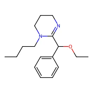 Pyrimidine, 3,4,5,6-tetrahydro-3-butyl-2-(alpha-ethoxybenzyl)- structure