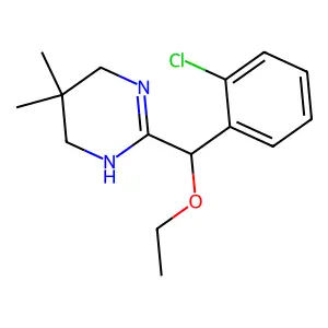 Pyrimidine, 3,4,5,6-tetrahydro-2-(2-chloro-alpha-ethoxybenzyl)-5,5-dimethyl- structure
