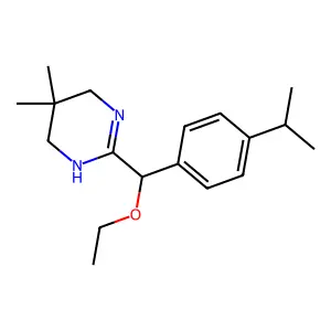 Pyrimidine, 3,4,5,6-tetrahydro-5,5-dimethyl-2-(alpha-ethoxy-4-isopropylbenzyl)- structure