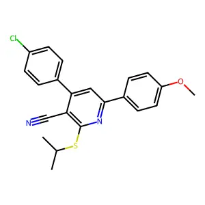 4-(4-Chlorophenyl)-2-(isopropylsulfanyl)-6-(4-methoxyphenyl)nicotinonitrile structure