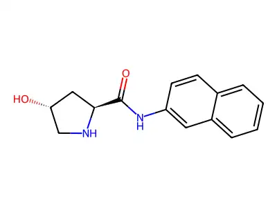 (2S-trans)-4-hydroxy-N-2-naphthylpyrrolidine-2-carboxamide structure