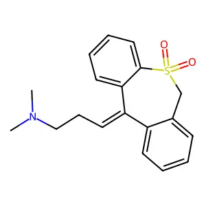 3-(5,5-dioxo-6H-benzo[c][1]benzothiepin-11-ylidene)-N,N-dimethylpropan-1-amine structure