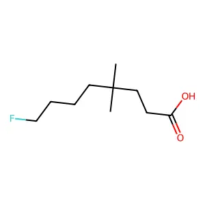 Octanoic acid, 3,3-dimethyl-8-fluoro- structure