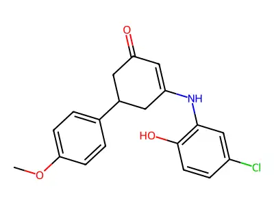 3-[(5-Chloro-2-hydroxyphenyl)amino]-5-(4-methoxyphenyl)cyclohex-2-en-1-one structure