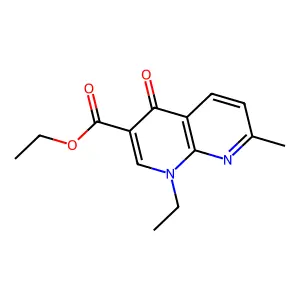 Ethyl 1-ethyl-1,4-dihydro-7-methyl-4-oxo-1,8-naphthyridine-3-carboxylate structure