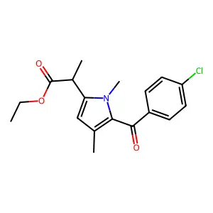 ethyl 5-(4-chlorobenzoyl)-alpha,1,4-trimethyl-1H-pyrrole-2-acetate structure