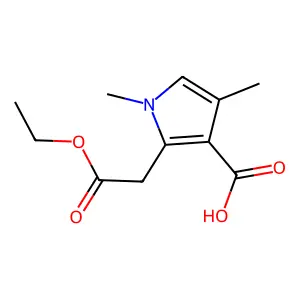 Ethyl 3-carboxy-1,4-dimethyl-1H-pyrrole-2-acetate structure