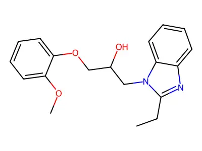 1-(2-Ethylbenzimidazol-1-yl)-3-(2-methoxyphenoxy)propan-2-ol structure