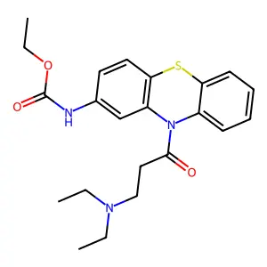 Ethyl N-(10-(3-(diethylamino)-1-oxopropyl)-10H-phenothiazin-2-yl)carbamate structure