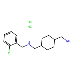 1,4-Cyclohexanebis(methylamine), N-(o-chlorobenzyl)-, dihydrochloride, (E)- structure